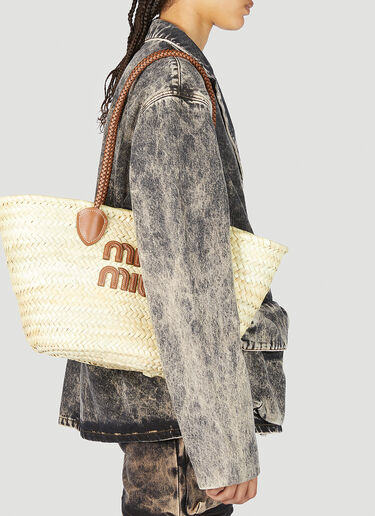 Palmetto Tote Bag Miu Miu Palmetto Tote Bag Beige miu0252038