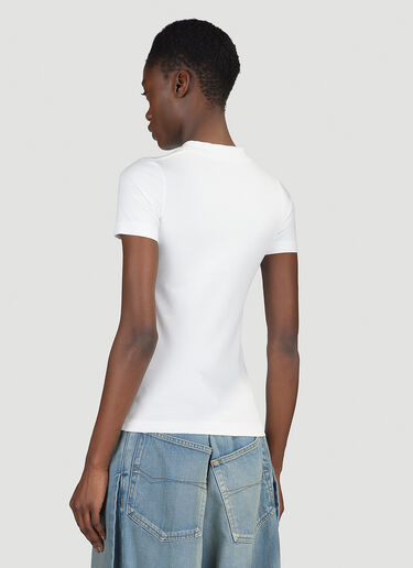 Balenciaga 修身徽标印花T恤 白 bal0254018