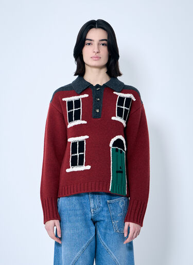 JW Anderson House' 嵌花 polo 衫  红色 jwa0259002