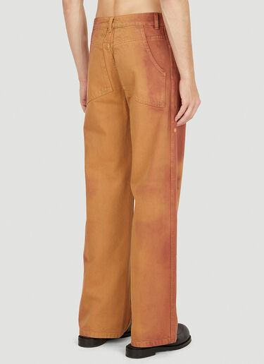 Eckhaus Latta Washed Wide Leg Jeans Orange eck0151008