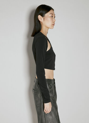 Han Kjøbenhavn クロップクロスオーバートップ ブラック han0253017