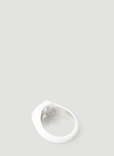 D'heygere Logo Signet Ring White hey0348004