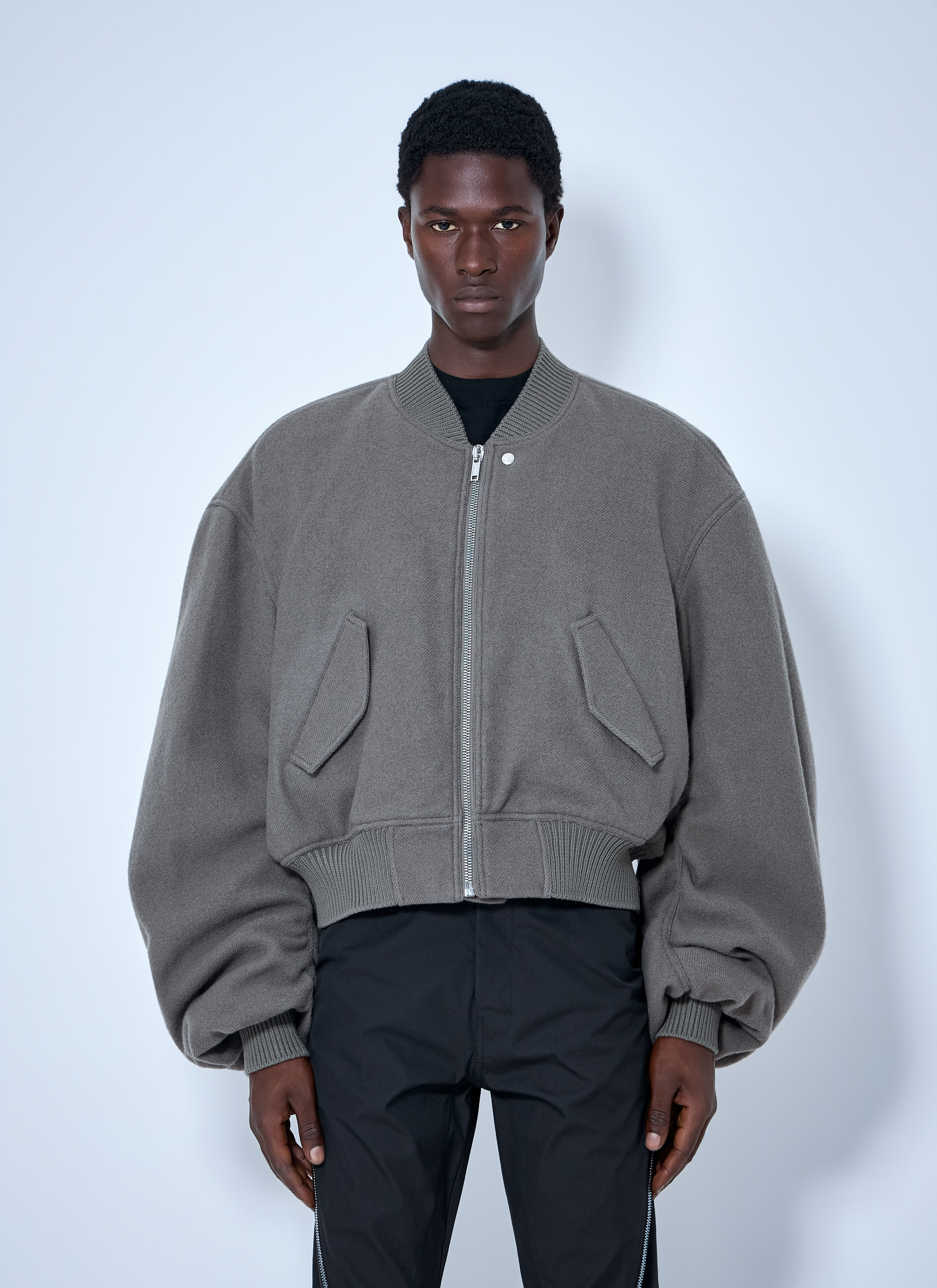 Rick Owens Men's' Zip-Up Bomber Jacket in Grey | LN-CC®