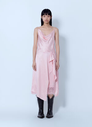 Acne Studios Shiny Satin Midi Slip Dress Pink acn0265060