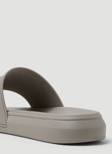 Alexander McQueen Logo Embossed Slides Grey amq0149033