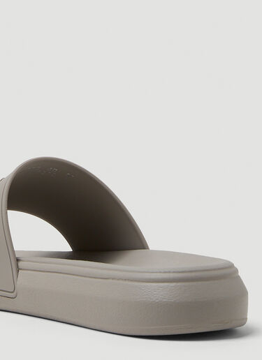 Logo Embossed Slides Alexander McQueen Logo Embossed Slides Grey amq0149033