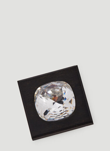 Saint Laurent Mounted Crystal Clip-On Earrings Black sla0249263