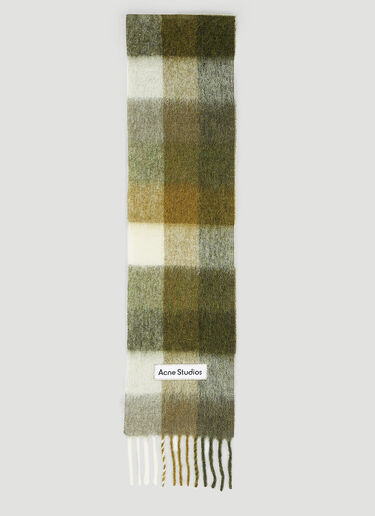 Acne Studios 徽标贴饰格纹围巾 绿色 acn0154039