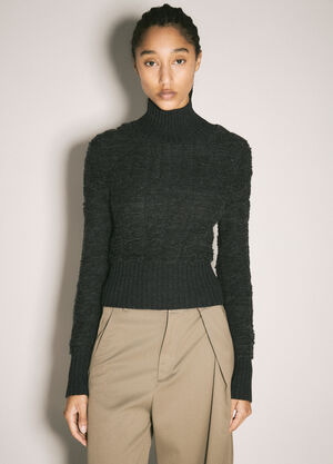 MM6 Maison Margiela Cropped Turtleneck Sweater White mmm0259003