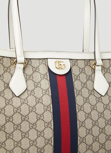 Gucci Ophidia GG Supreme Web Medium Tote Bag White guc0247233