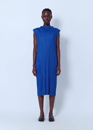 Pleats Please Issey Miyake July Pleated Midi Dress Blue plp0266004
