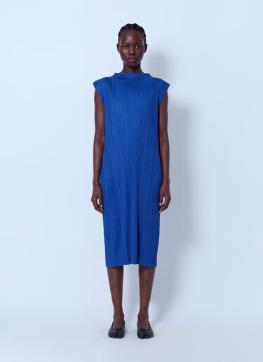 LN-CC® - Pleats Please Issey Miyake: July Pleated Midi Dress - Blue Pleats Please Issey Miyake July Pleated Midi Dress Blue plp0266004