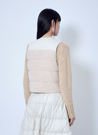 LN-CC® - Moncler: Fluffy Teddy Padded Gilet - Cream Moncler Fluffy Teddy Padded Gilet Cream mon0266019