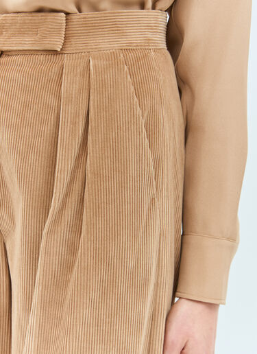 Max Mara 와이드-레그 코듀로이 팬츠 카멜 max0258007