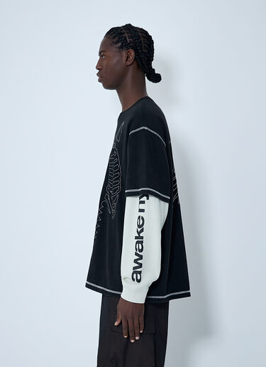 Layered Graphic T-Shirt Awake NY Layered Graphic T-Shirt Black awa0162003