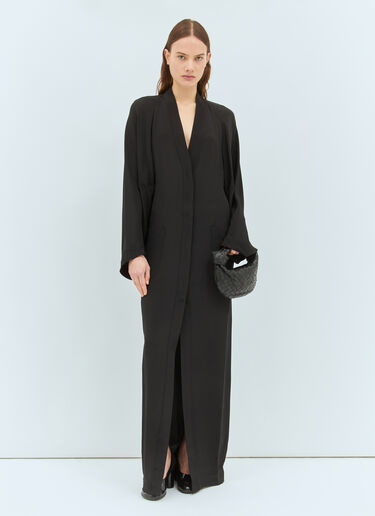 Max Mara Long Silk Dress Black max0258040