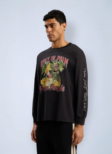 Rest In Palm Long Sleeve T-Shirt Palm Angels Rest In Palm Long Sleeve T-Shirt Black pma0162105