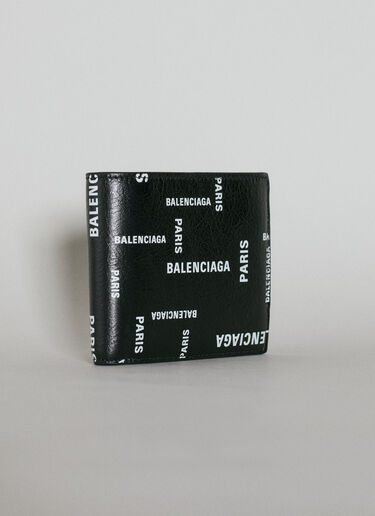 Logo Motif Bi-Fold Wallet Balenciaga Logo Motif Bi-Fold Wallet Black bal0154054