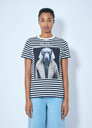 Max Mara Striped Graphic T-Shirt Navy max0265011