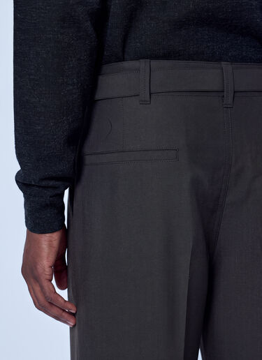 LN-CC® - Lemaire: Single Pleat Tailored Pants - Dark Green Lemaire Single Pleat Tailored Pants Dark Green lem0166005