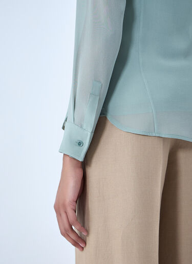 Max Mara Sheer Button-Down Blouse Green max0264004