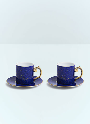 L'Objet Set Of Two Lapis Espresso Cups And Saucers Blue wps0691614