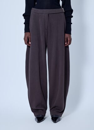 Sportmax Wide-Leg Tailored Trousers Brown spx0266010