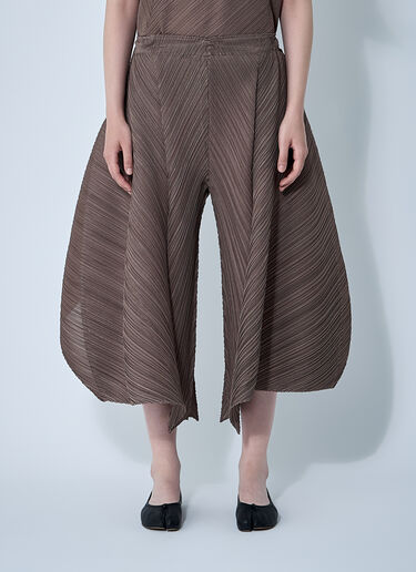 Pleats Please Issey Miyake Flare Pants Brown plp0261004