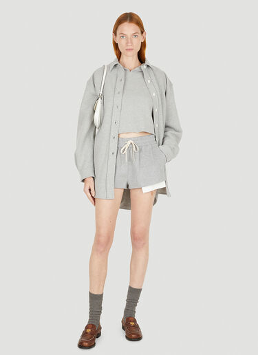 Miu Miu 로고 트랙 쇼츠 그레이 miu0250015