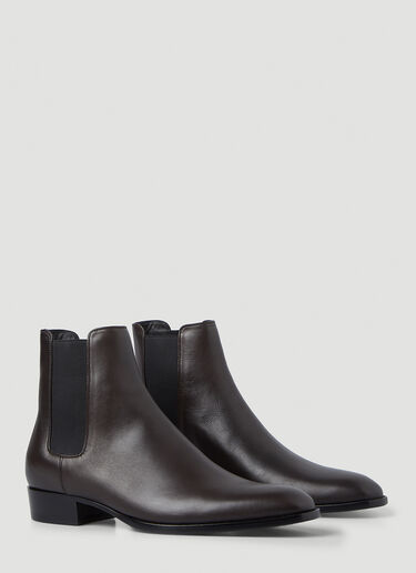 Saint Laurent Wyatt Chelsea Boots Brown sla0145080