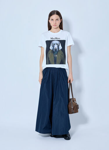 LN-CC® - Max Mara: Graphic Print Cotton T-Shirt - White Max Mara Graphic Print Cotton T-Shirt White max0265010