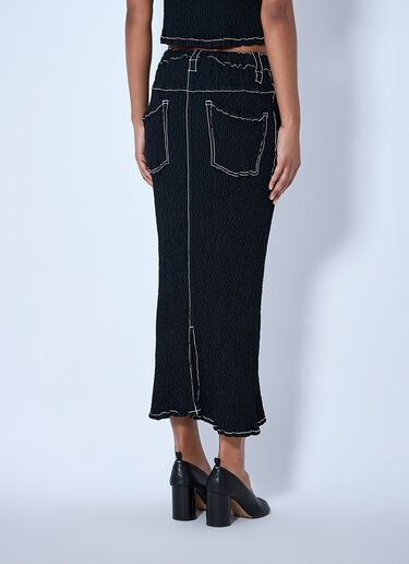 LN-CC® - Issey Miyake: Wavelet Ensemble Midi Skirt - Black Issey Miyake Wavelet Ensemble Midi Skirt Black ism0264012