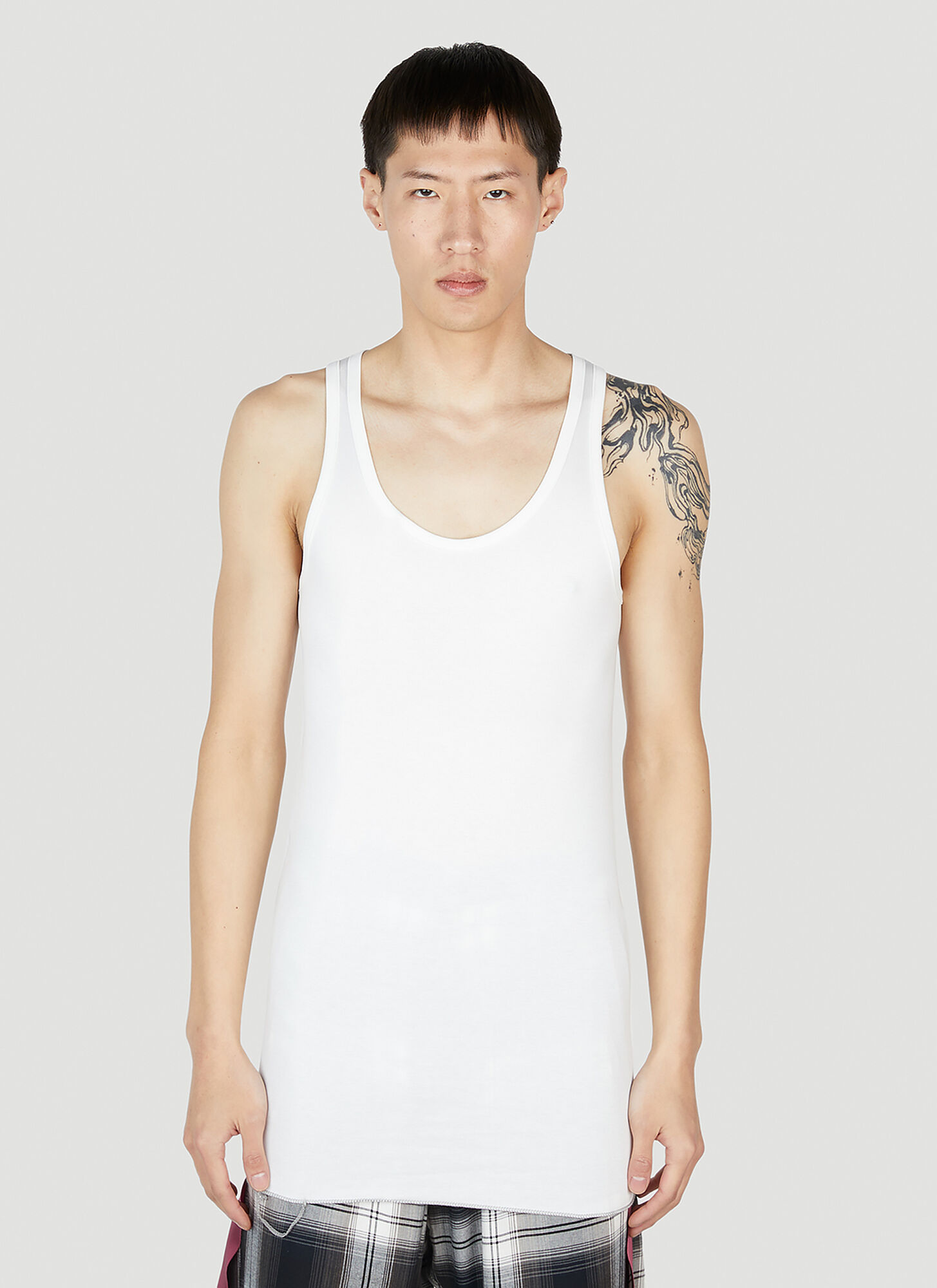 Sulvam Long Tank Top In White
