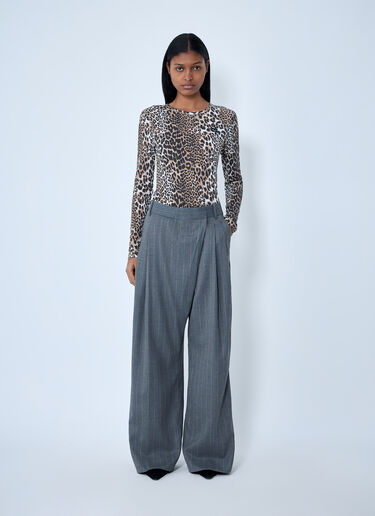 Wide-Leg Pinstripe Pants GANNI Wide-Leg Pinstripe Pants Light Grey gan0262029