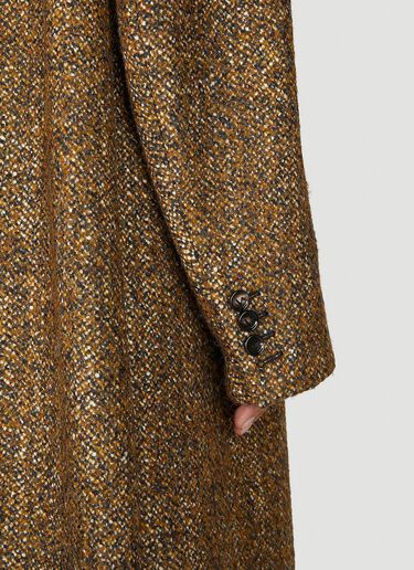 Bottega Veneta Textured Wool Speckled Coat Brown bov0154004