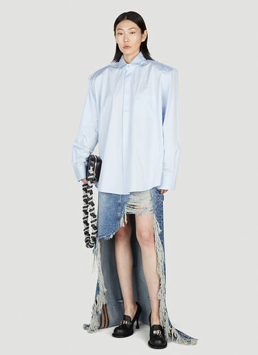 VETEMENTS Destroyed Denim Skirt Light Blue vet0251009