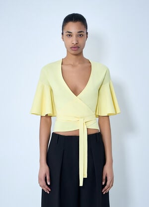 Jacquemus Wrap Knit Top Yellow jac0264018