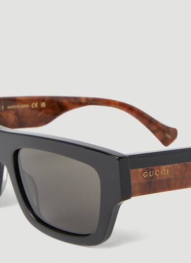 Gucci 矩形太阳镜 棕 guc0152276