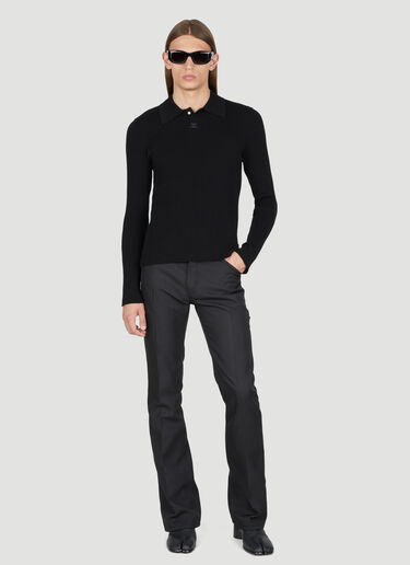 Courrèges Snap Rib Knit Polo Sweater Black cou0154014