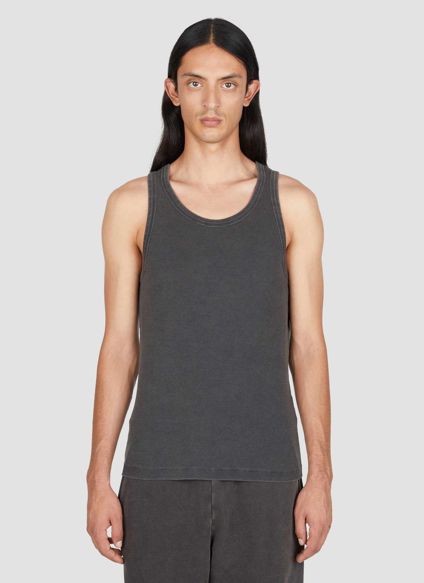 Entire Studios Washed Rib Tank Top In Black