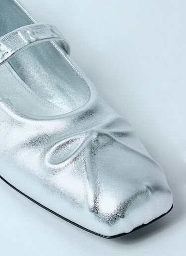 Marni Leather Mary Jane Shoes Silver mni0260002