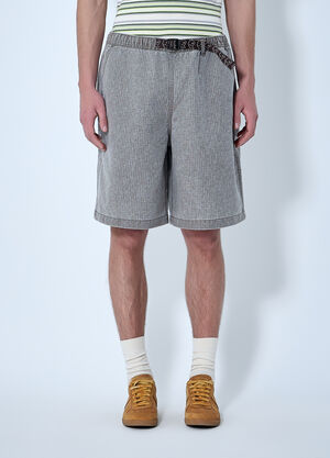 Brain Dead Belted Cotton Shorts Brown bra0164003