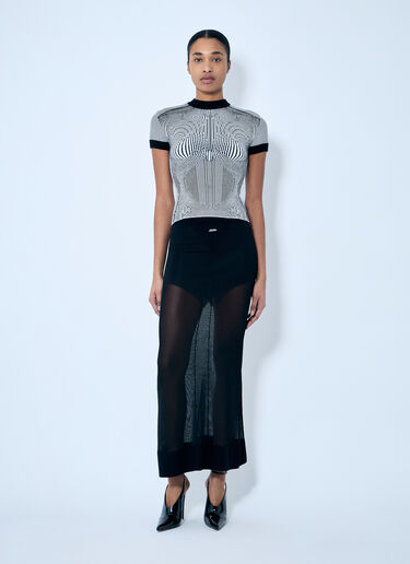 Jean Paul Gaultier ニットマキシスカート  ブラック jpg0259012
