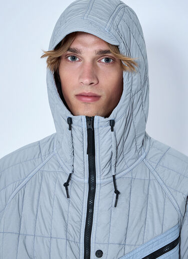 LN-CC® - Stone Island: Quilted Hooded Jacket - Grey Stone Island Quilted Hooded Jacket Grey sto0165057