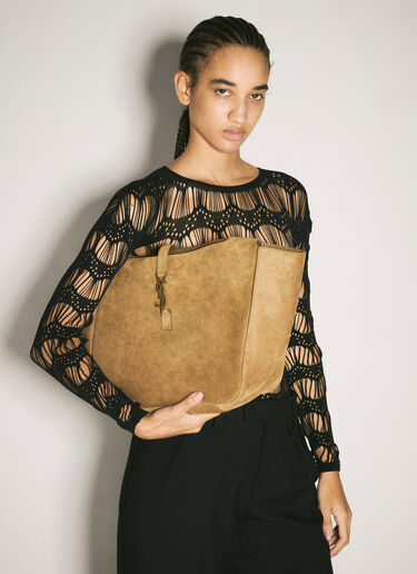Saint Laurent Le 5 à 7 Bea Suede Shoulder Bag Brown sla0258029