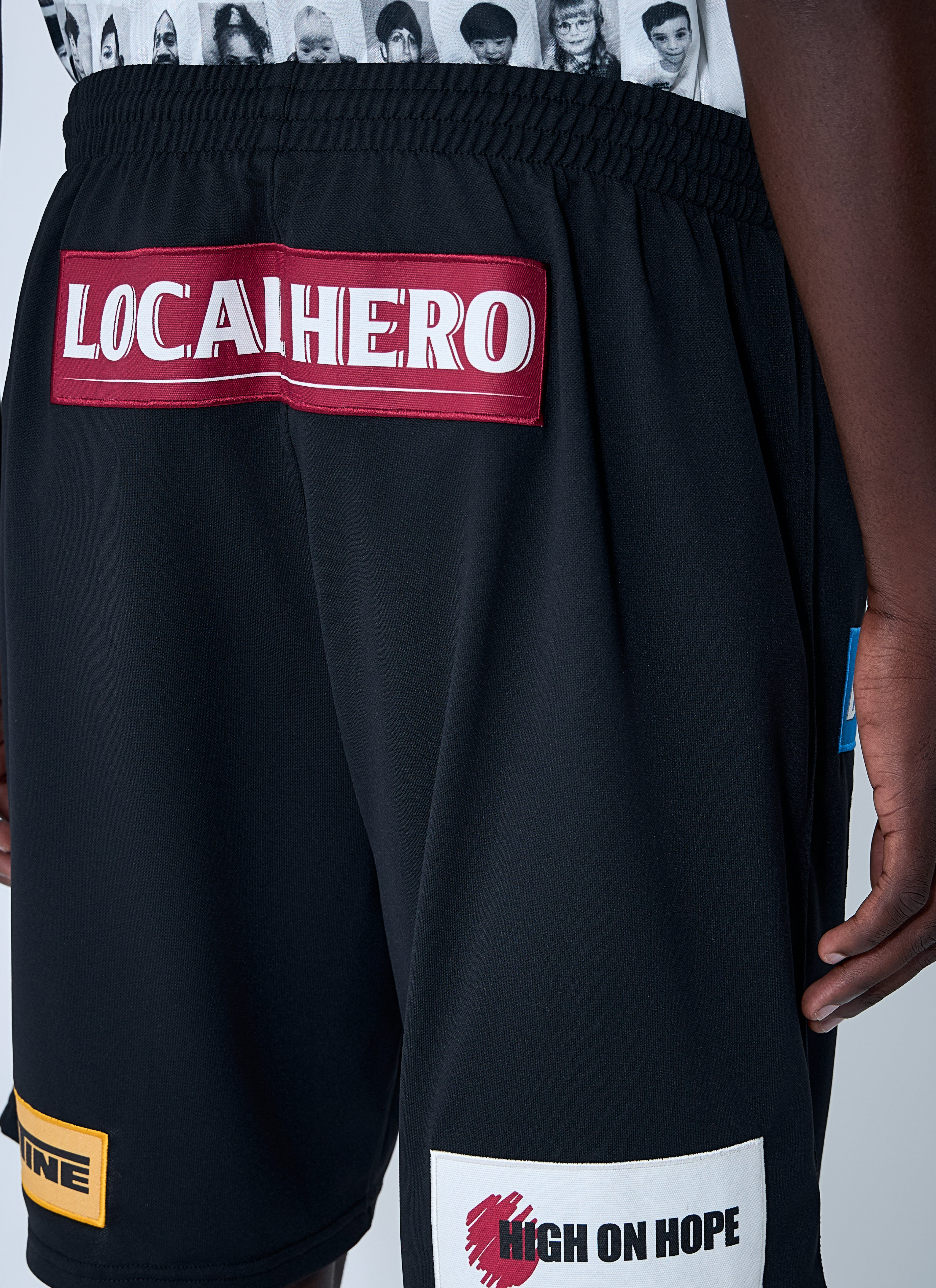 Martine Rose Men's' Logo Motif Football Shorts in Black | LN-CC®