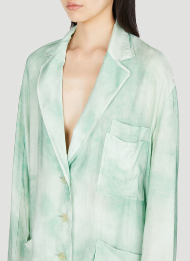 Acne Studios Marbel Print Oversized Pyjamas Shirt Green acn0254028