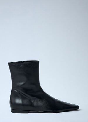 TOTEME Zipped Leather Chelsea Boots Black tot0263059