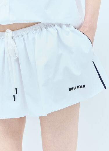 Miu Miu Poplin Mini Skirt White miu0257010