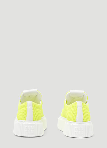 Miu Miu Mesh Flatform Sneakers Yellow miu0248030